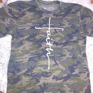 Camo Faith Cross T-Shirt / Women’s Small